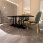 Gilded Crackle Dining Table with Fluid Black Pedestals